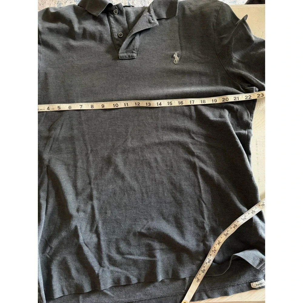 Polo‎ Ralph Lauren Classic Fit Polo Shirt Mens Large Charcoal Gray Cotton Pony